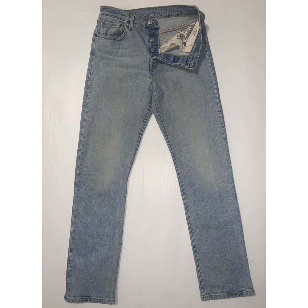 Levi's 501 Jeans High Waist Button Fly Cotton 28x30 Women's Light Wash Straight
